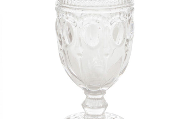 6.5″, 10oz Embossed Glass Goblet- Classic